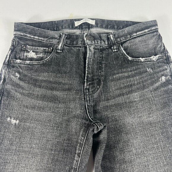 Moussy Vintage Jeans Women's 30x26* Mid Rise Skinny Crop Black Distressed Denim - Picture 2 of 16